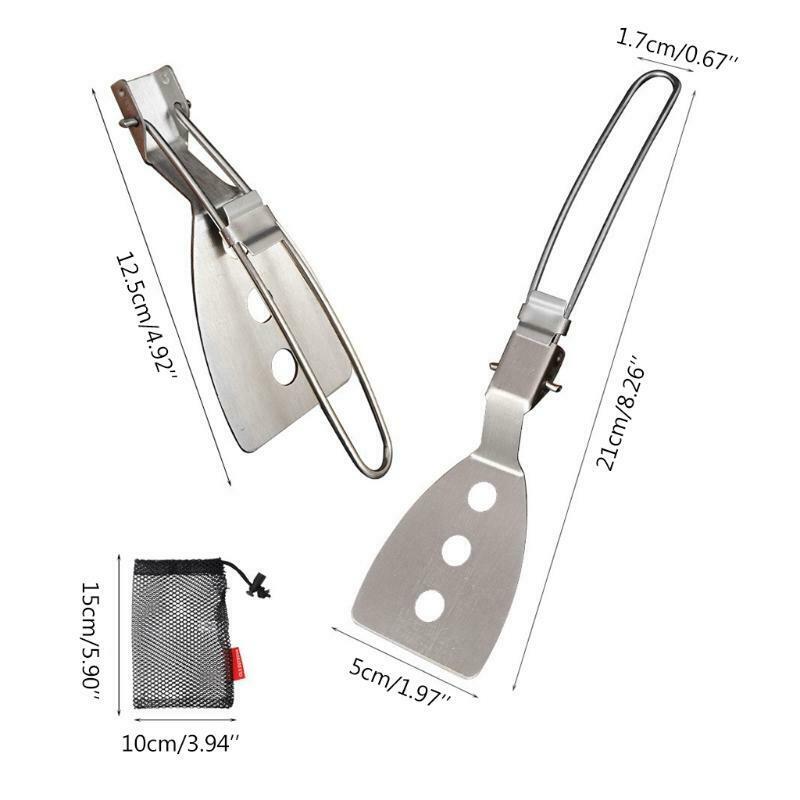 Stainless Steel Folding Spatula Food Turner Cookware Outdoor Picnic Equipment