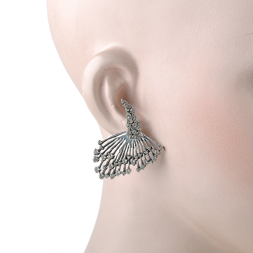 2018 Trendy Punk Style Zircon Statement Ear Stud Earrings Women Fashion Jewelry