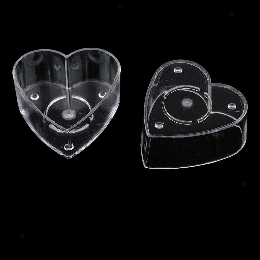 100x Heart Shape Plastic Clear Tealight Cup Candle Wax Container Candle Mold