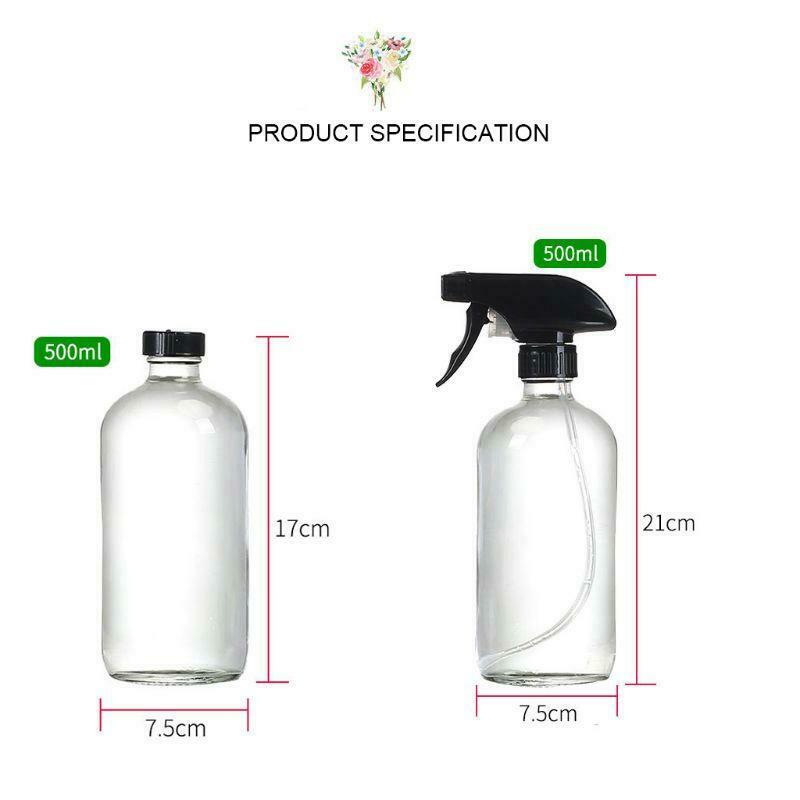 500ml Clear Salon Glass Spray Empty Bottle Essential Oil Aromatherapy Dispenser