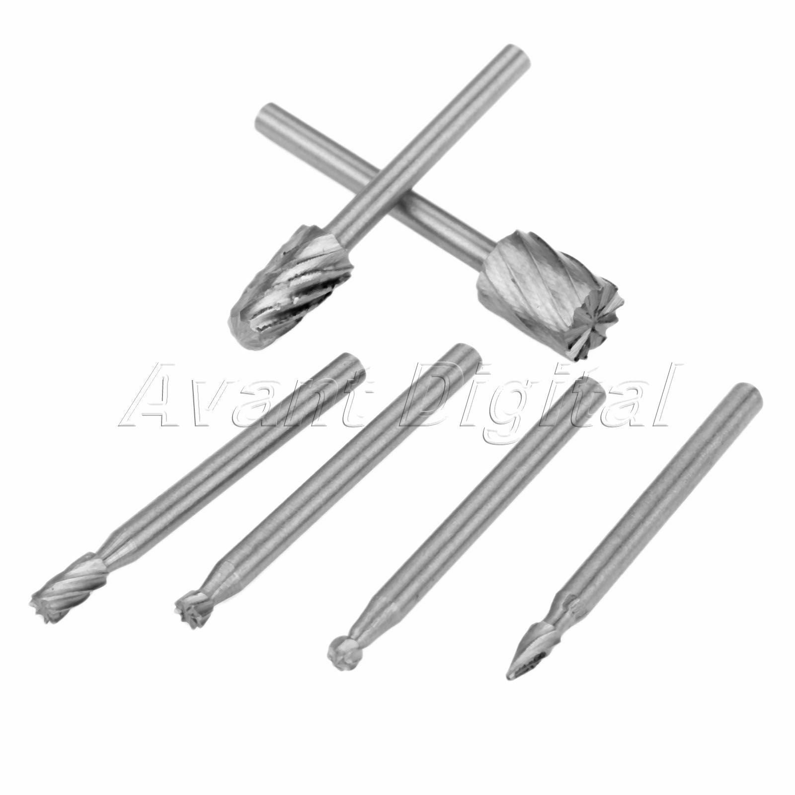 3MM Shank Routing Router Bits Cutters Burr Milling Engraving Rotary Tool 6pcs