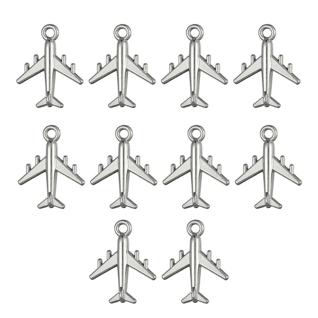 10x Plane Necklace Pendant Bracelet Beads Charms for Making