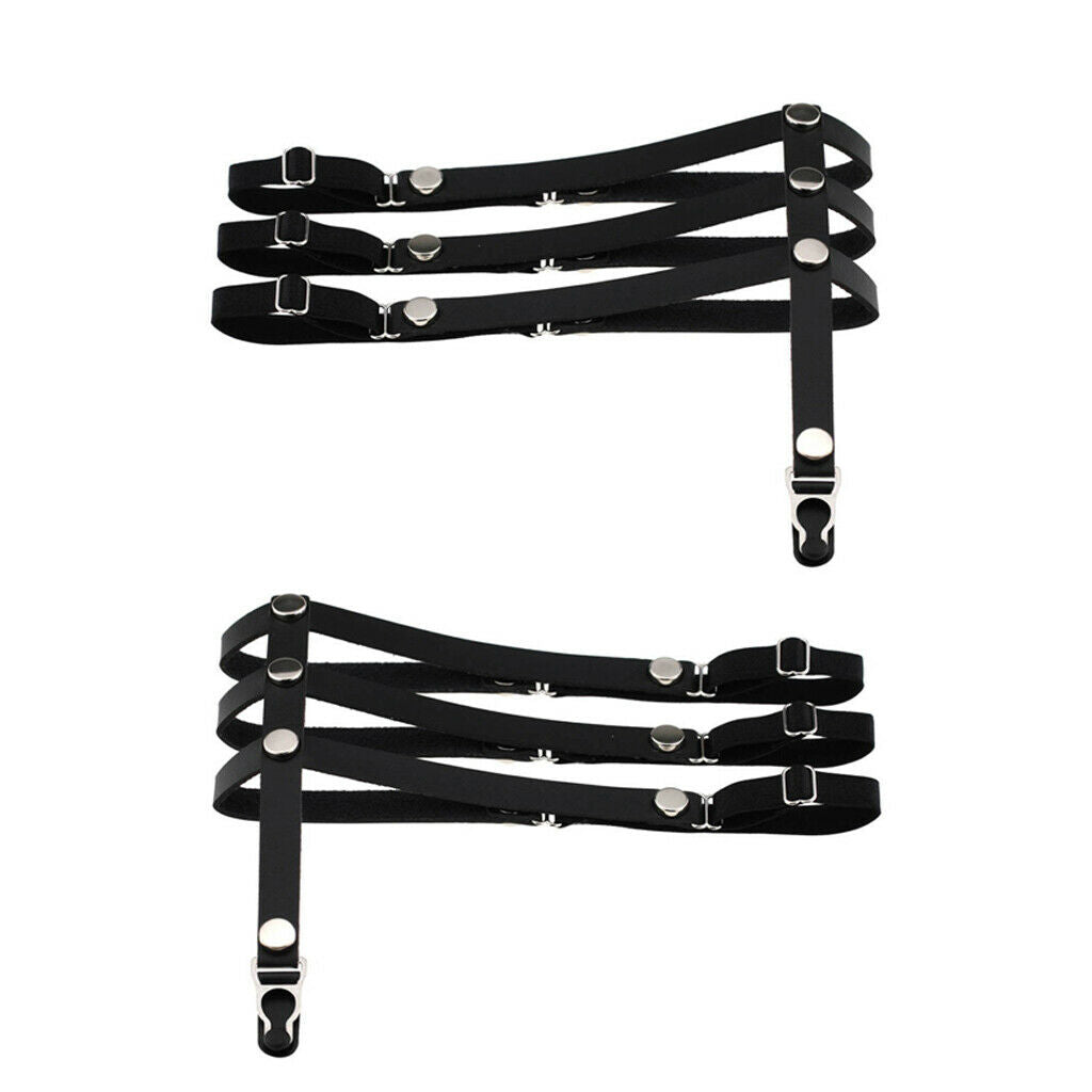1 Pair Women Garter Belt Punk Rivets Leg  Thigh Harness with Metal Clips
