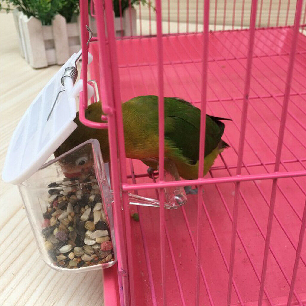 Cage Bird Feeder Food Container - No Mess for Parrots Canaries Conures Pigeon