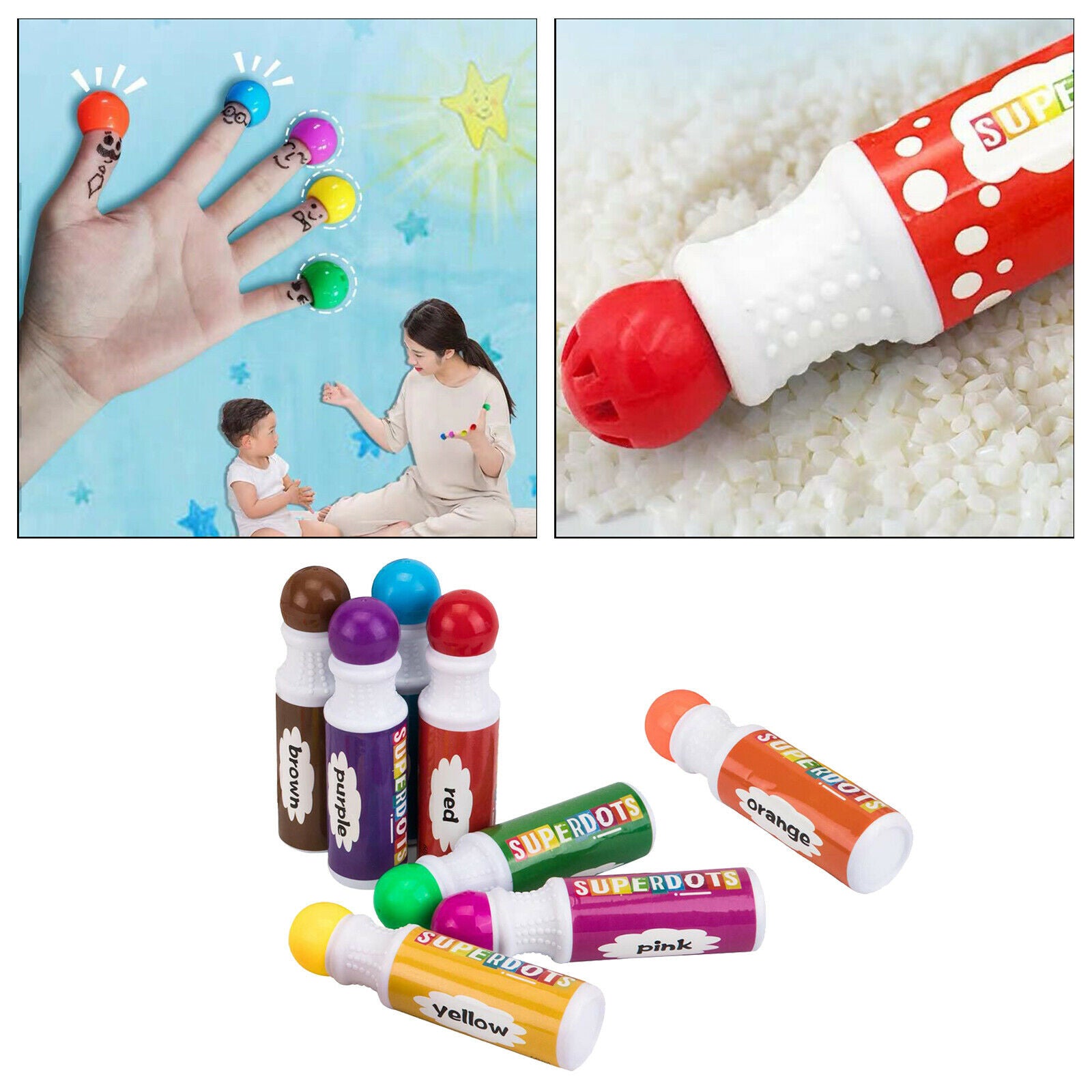 Washable Dot Markers Bingo Dabbers for Preschool Kids Painting Daub Tubes