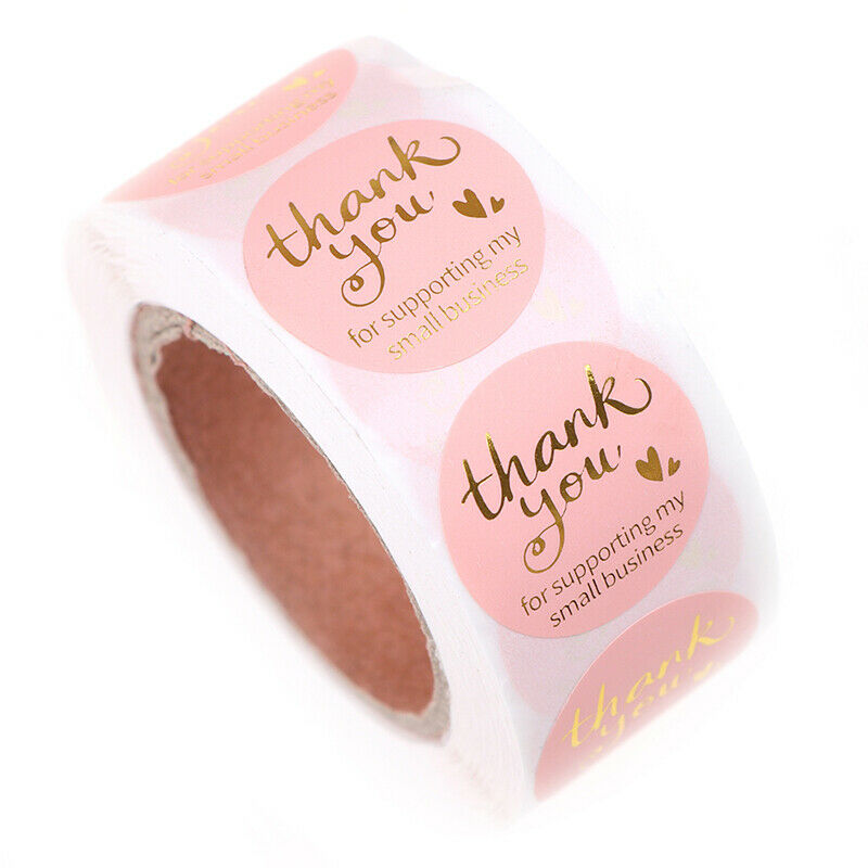 500 Pcs Pink Thank You For Supporting My Small Business 1Inch Seal Labe.l8