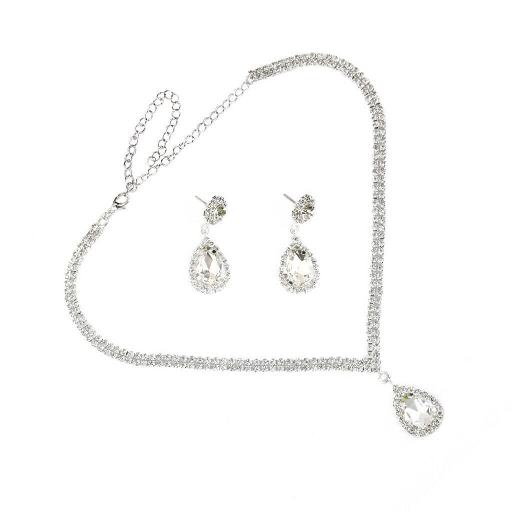 Hot New Rhinestone Necklace & Earrings Bridesmaids Wedding Jewelry Set