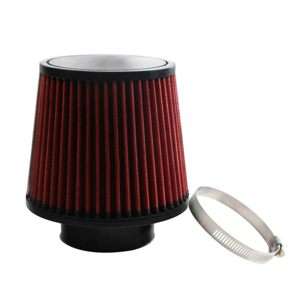 Easy Install 76mm 3inch Neck Dual Cone Intake High Flow Air Filter Washable