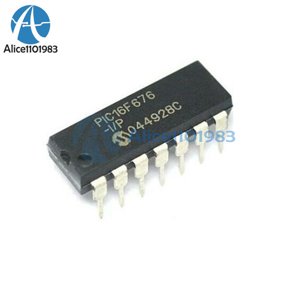 5PCS PIC16F676-I/P PIC16F676 16F676 IC MCU FLASH 1K W/AD 14-DIP NEW