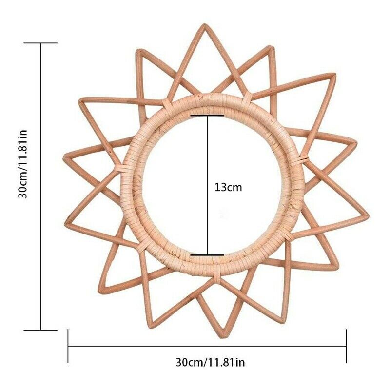 Rattan Round Wall-Mounted Mirror e Nordic Natural Vine Handmade Mirror e LivinI9