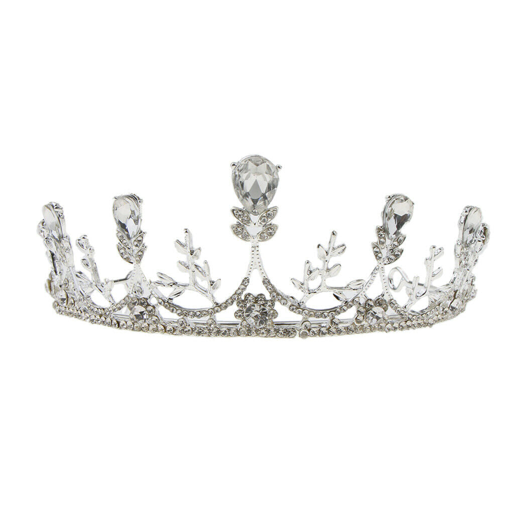 Bridal Crystal Rhinestone Leaves Tiara Crowns Hairband Wedding Hair Decor