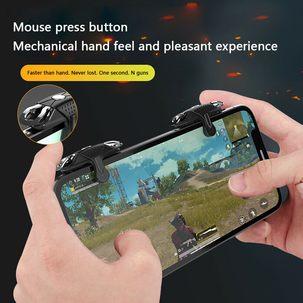 2x Mobile Phone Gaming Joystick Trigger PUBG Aim Key Fire Button Controller @