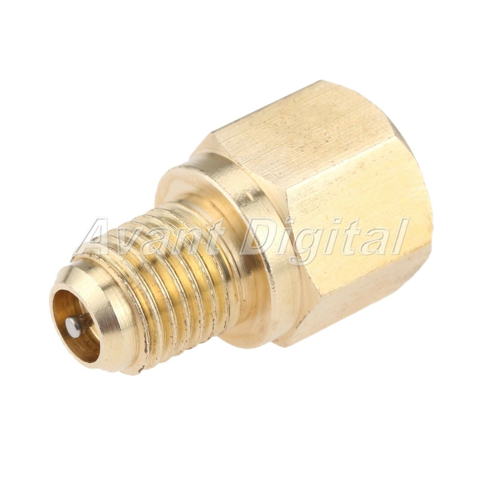 R134a Refrigerant Tank Adapter 1/2'' ACME Female x 1/4'' Male Flare Fitting Hot