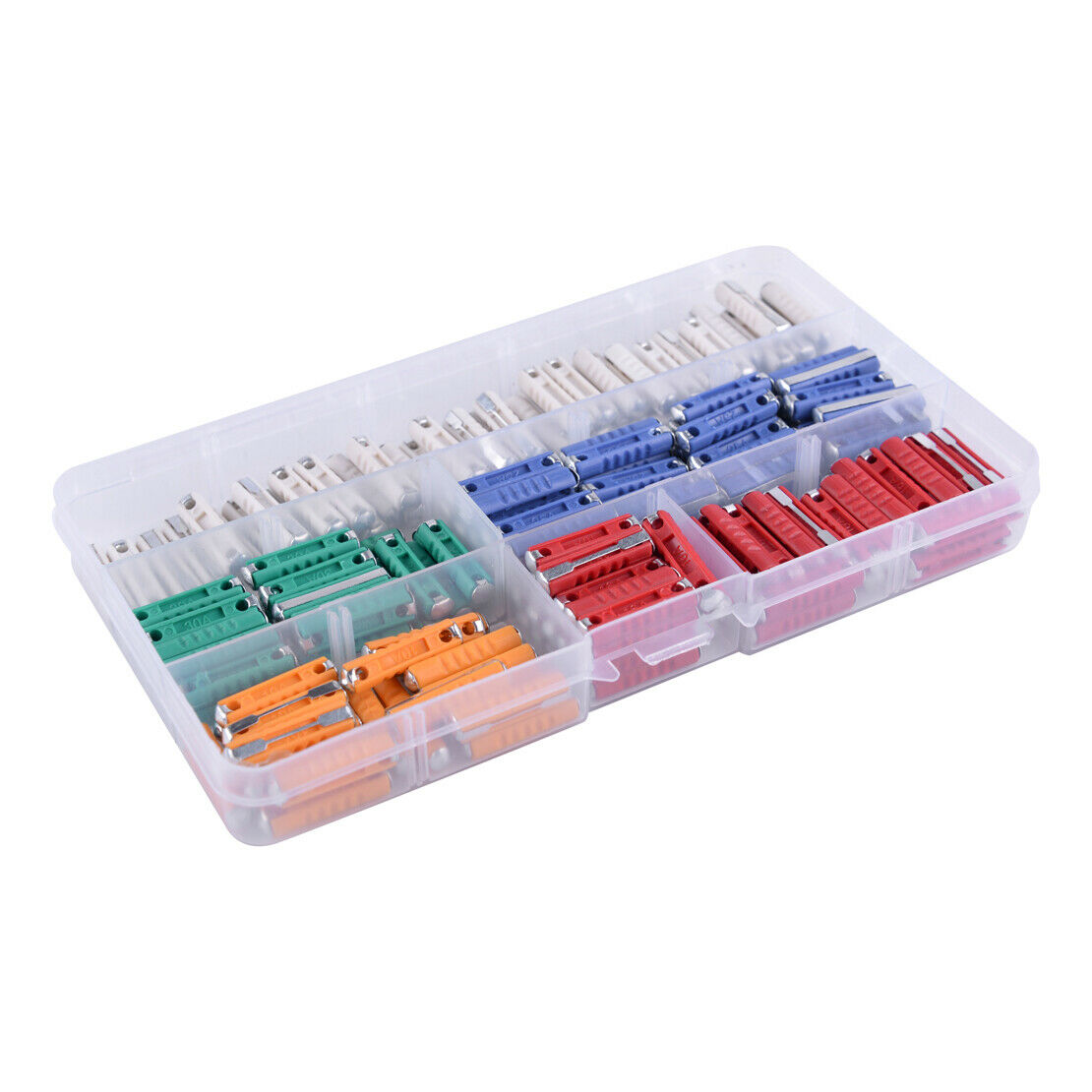 200pcs/box Car Fuse Kit White 8A Orange 10A Red 16A Blue 25A Green 30A as