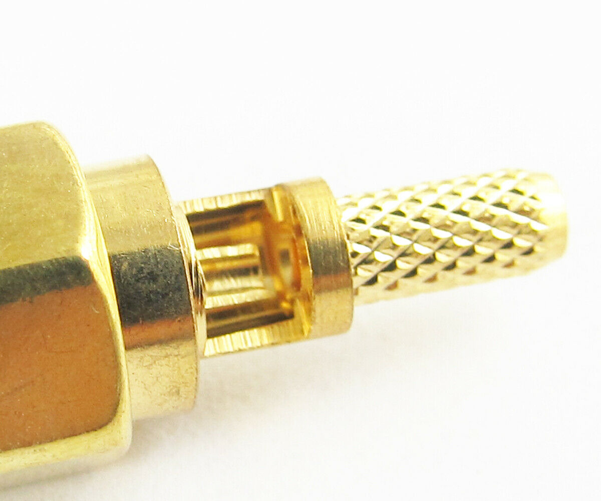 100pcs RF adapter connector SMA Male Plug Window Straight Crimp for RG174 RG316