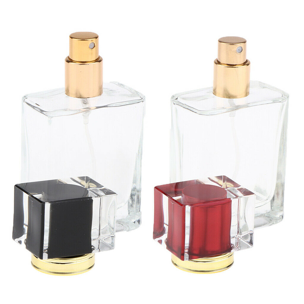 2x Black/Red Sprayer Empty Perfume Fragrance Bottle Aftershave  50ml