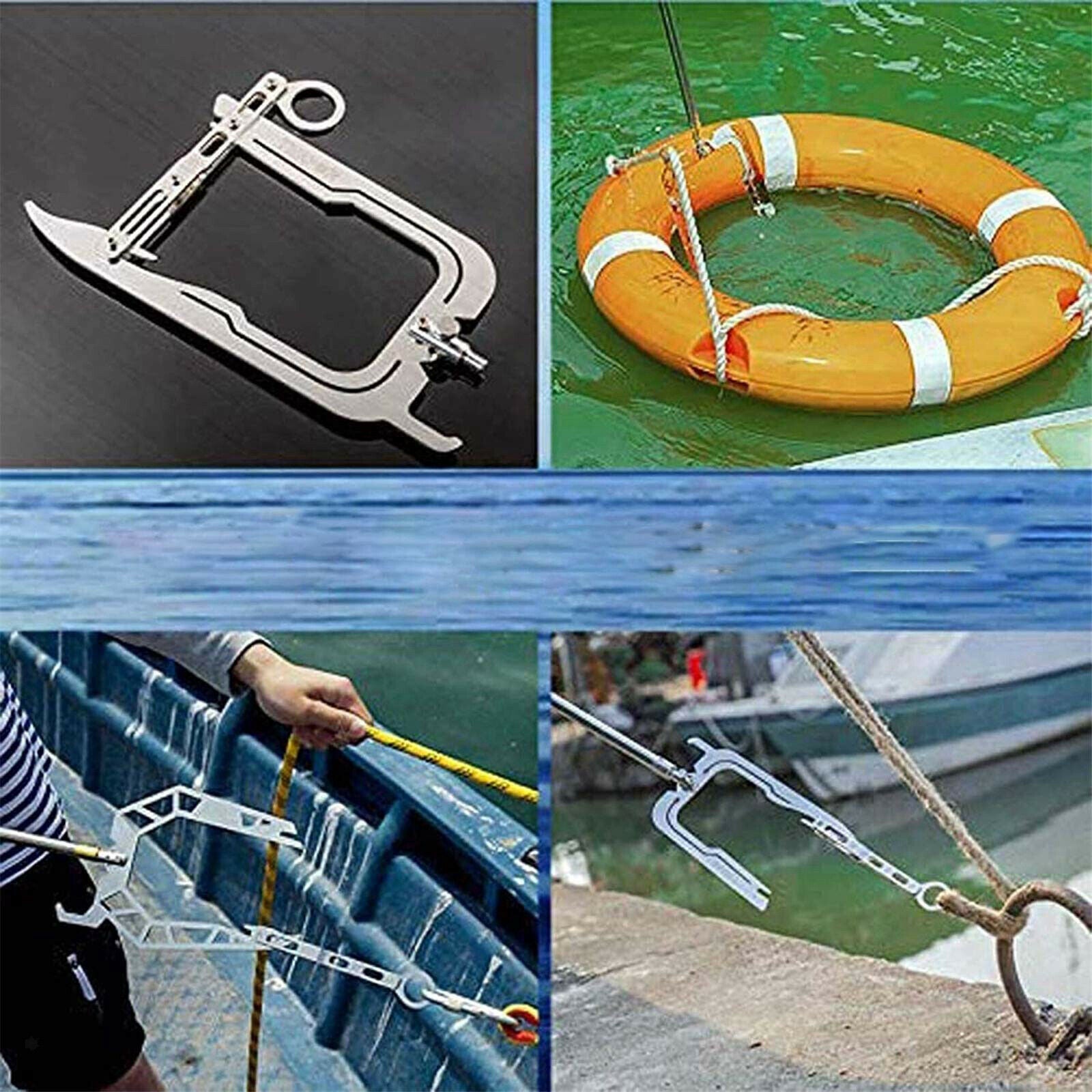 Multi-Purpose U Type Telescopic Boat Hook Dock Hook Long-Distance Threader