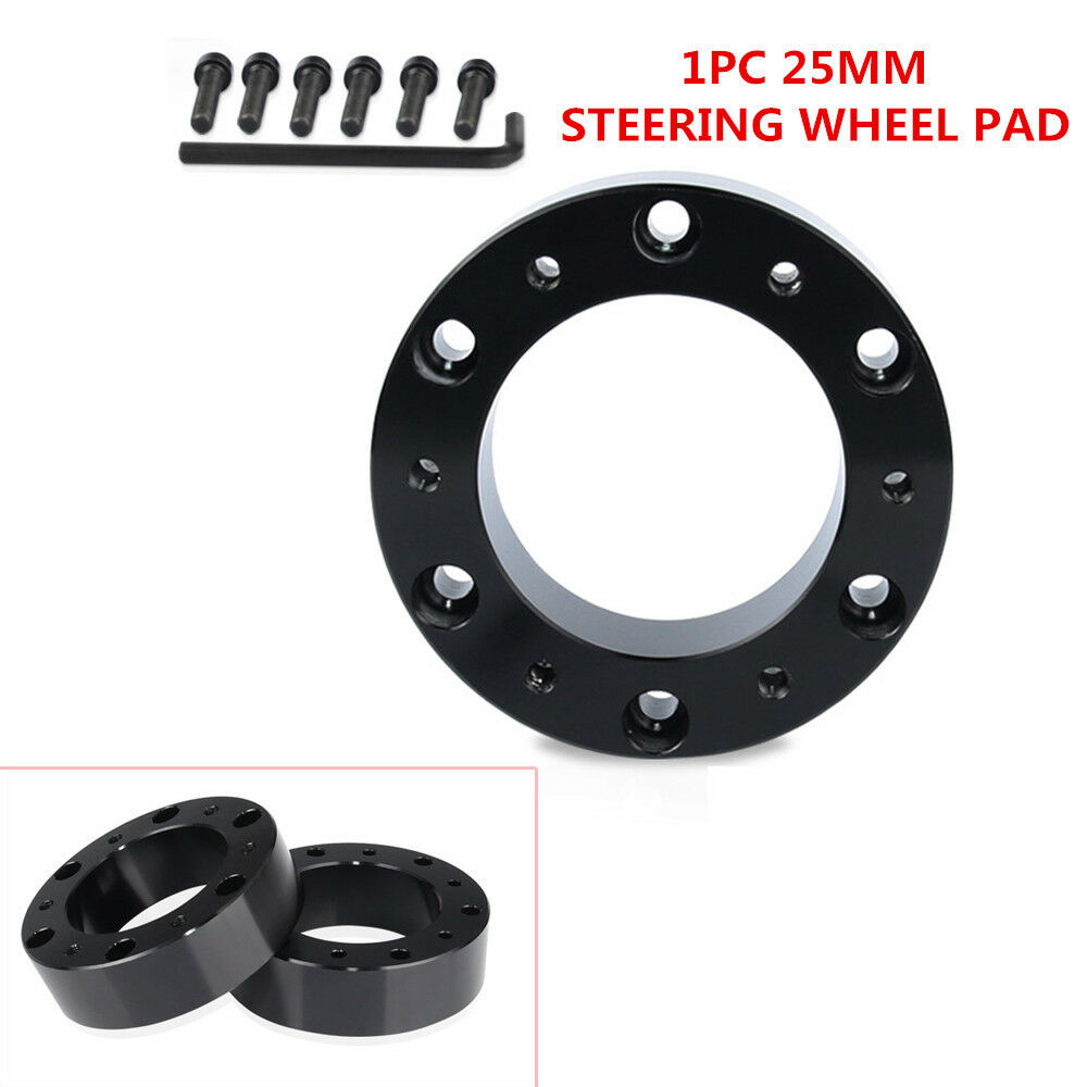 25mm Steering Wheel Pad Spacer Billet Hub Adapter Gasket 6 Bolts Allen Key Solid