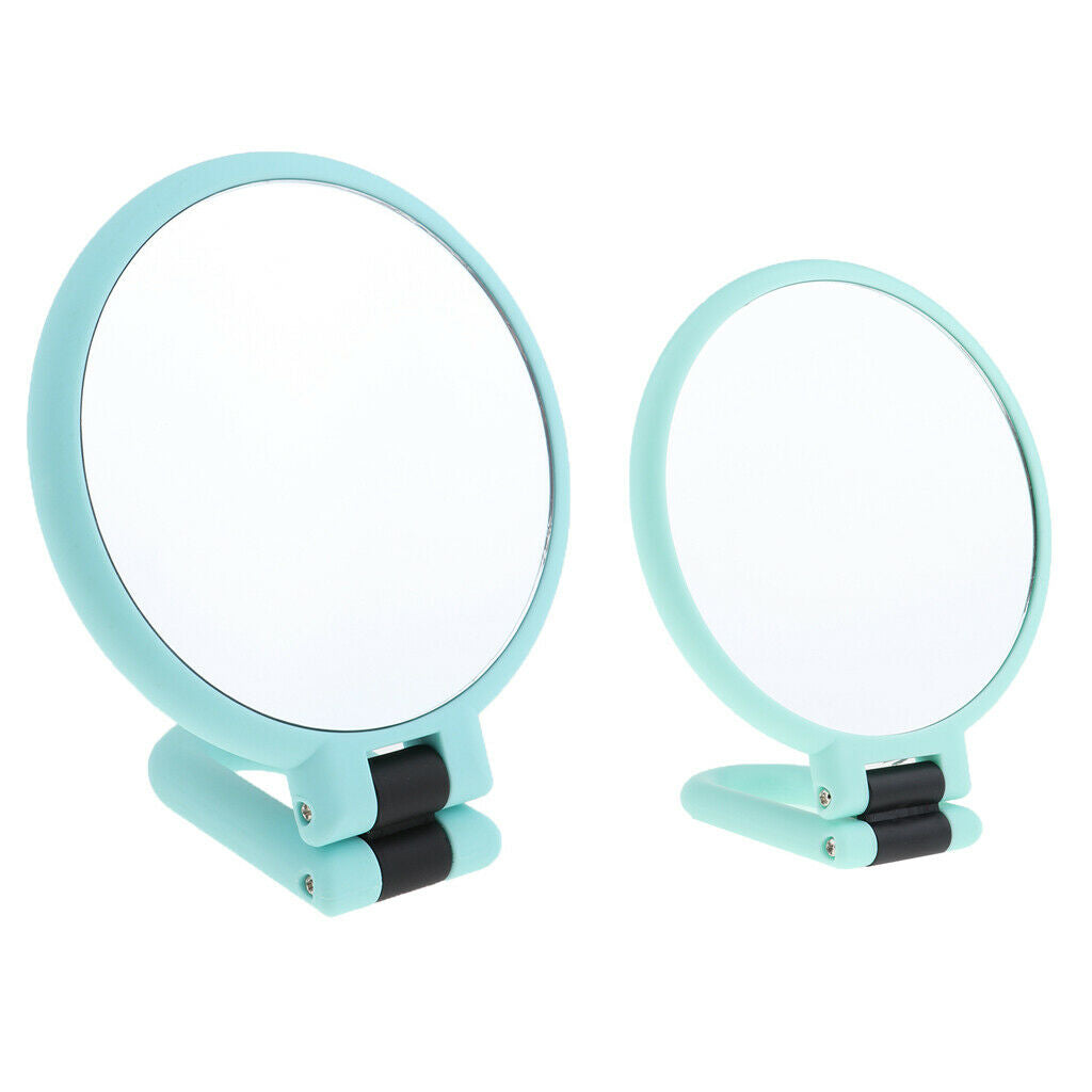 2Pcs Folding Handheld Double Sided Mirror Makeup 15X & 2X Magnifying Mirror