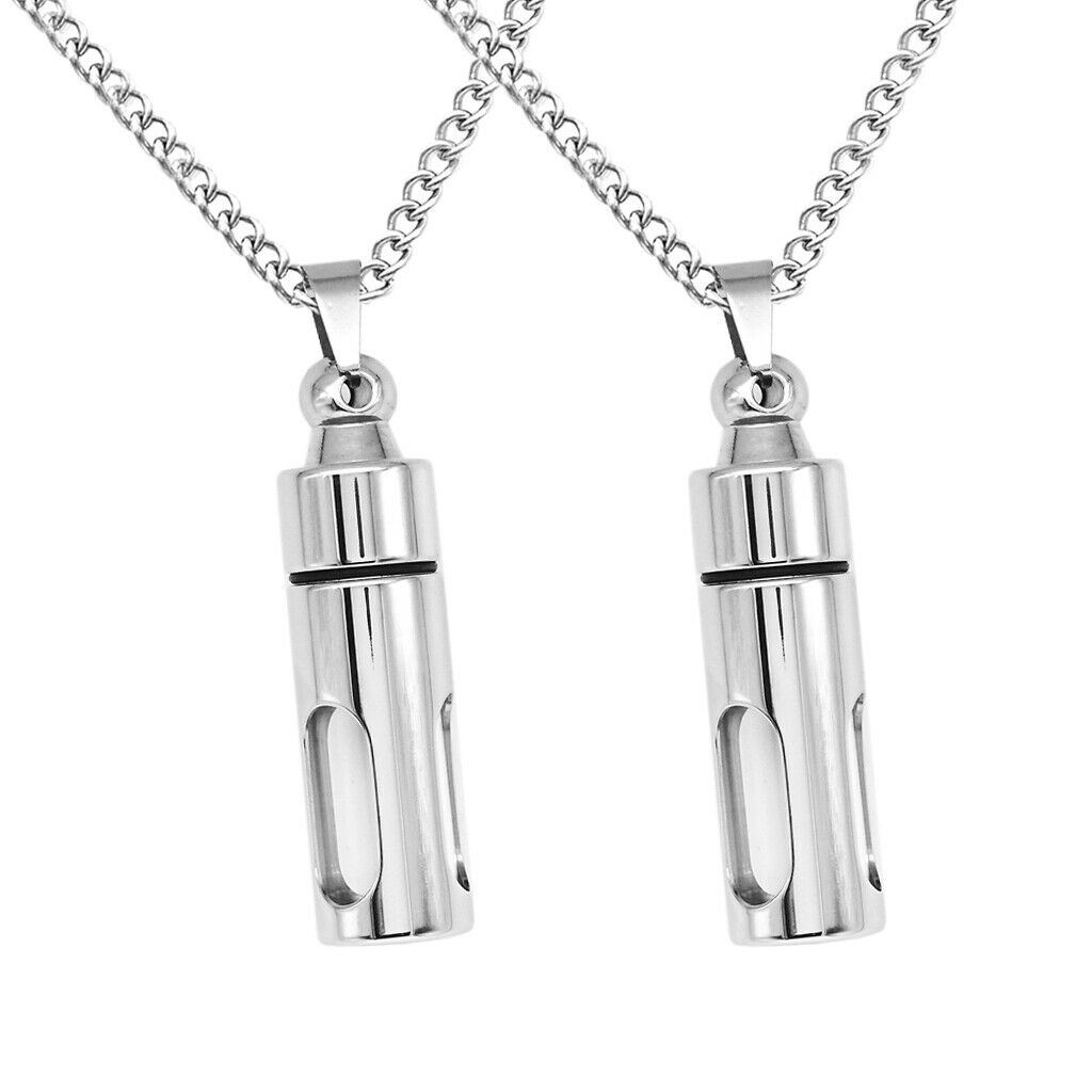 2Set Necklace Pet Urn Ashes Keepsake for Hair Perfume Memorial Jewelry