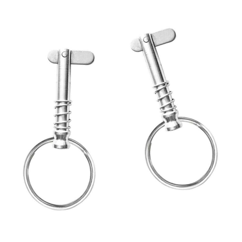 2xStainless Steel Quick Release Pin Pull Ring for Boat Bimini Top Deck Hinge