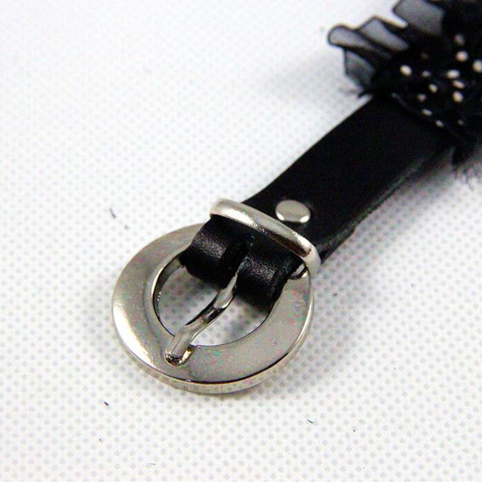 Women's Gothic Retro Lace Dots Choker Leather O Ring Collar Necklace Adjustable
