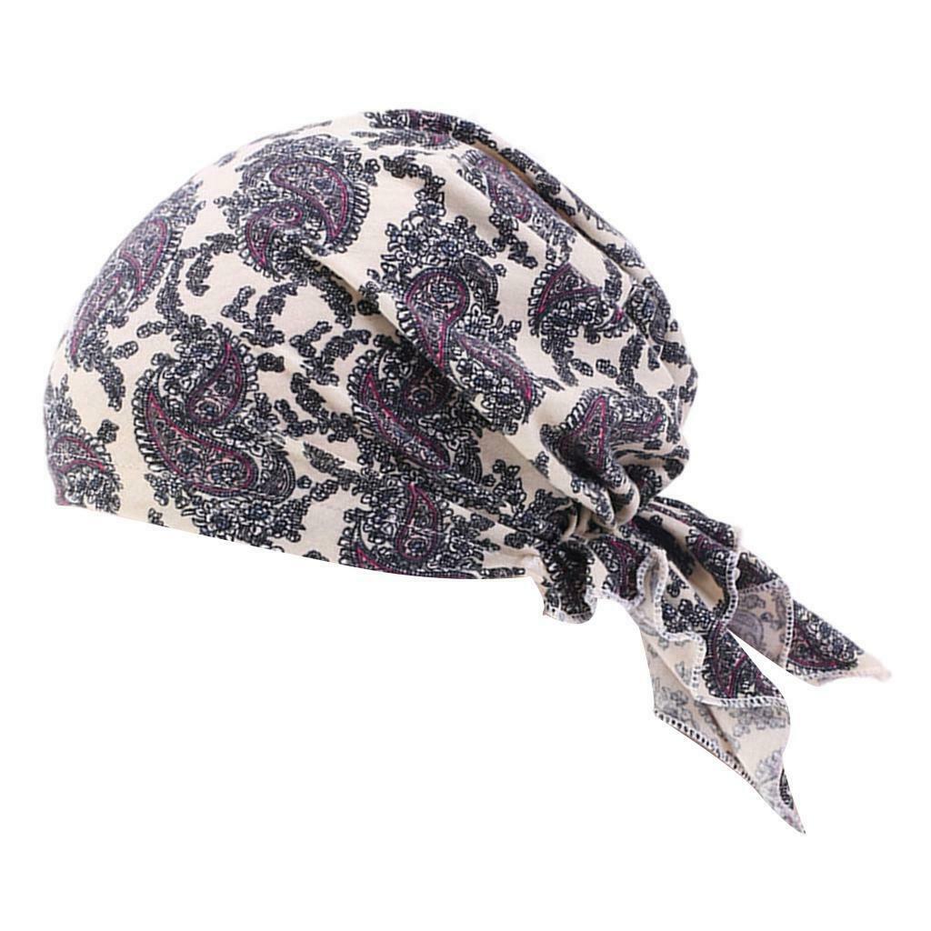 Womens Soft Cotton Turban Chemo Cap Stretch Beanie Head Scarf Cover Bandana