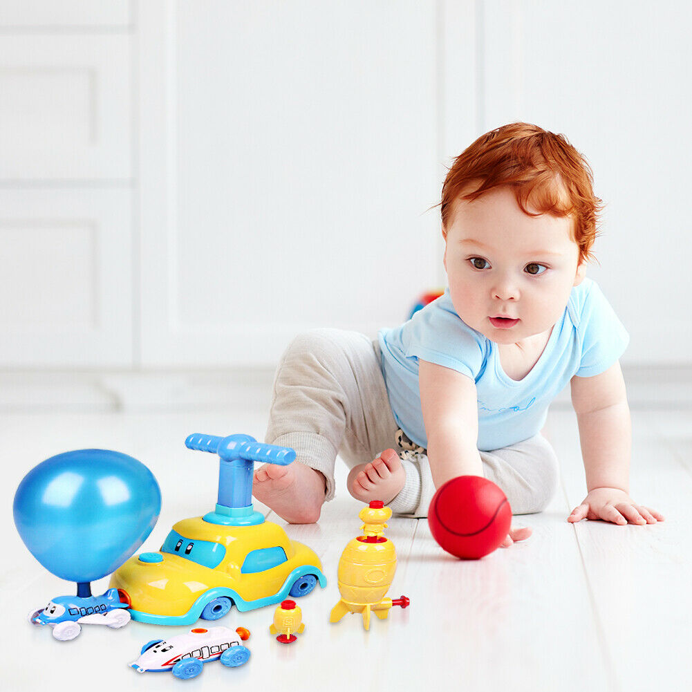 Children Inertial Balloon-Powered Car Toys Kindergarten Educational Puzzle @