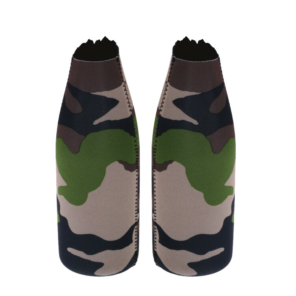 2pcs Camouflage Beer Bottle Cooler Neoprene Beverage Sleeve Holder Favour