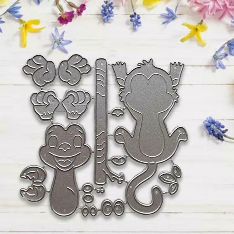 Cute Monkey Shape Cutting Dies Set for Cards Scrapbooking and Stamps