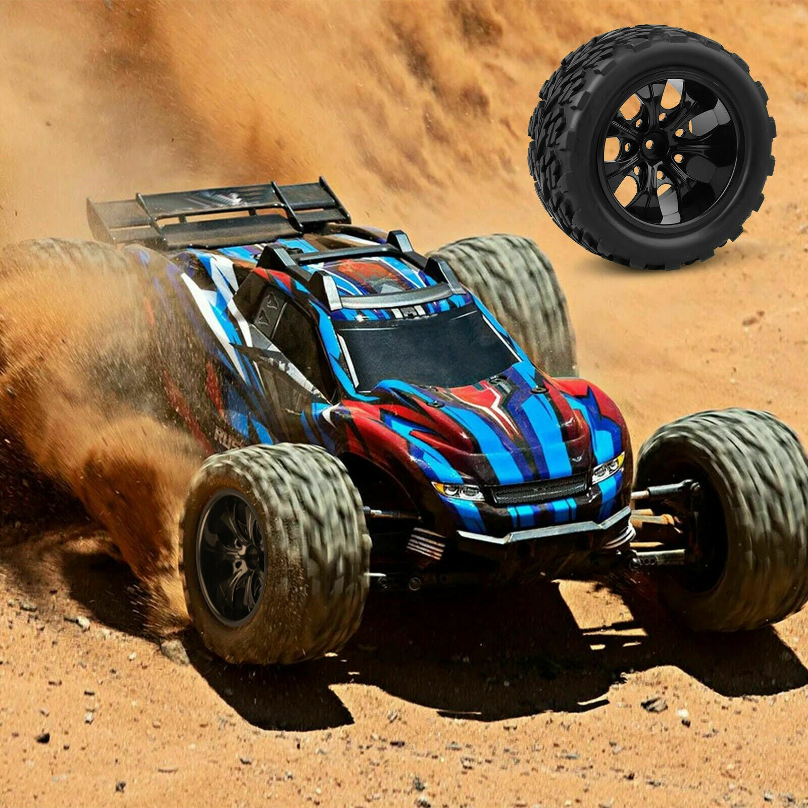4pcs/Set Tires and Wheel Rims 12mm Hex Hub Foam Inserts For 1:10 RC Off Road Car
