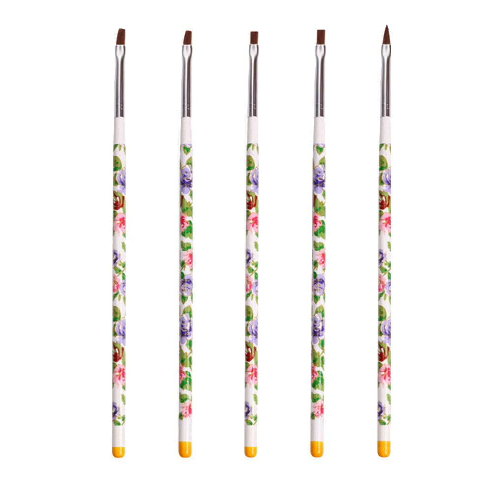 5 Pcs Nail Art Acrylic UV Gel  Design Painting Drawing Polish Brush