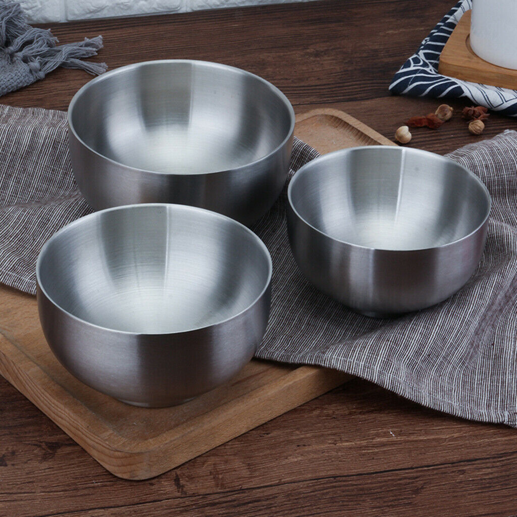2 Pieces Stainless Steel Bowl Double Walled Soup Serving Bowl 5.5 Inch