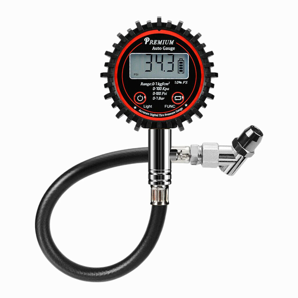 100 PSI Rubber Air Pressure Gauge Inflation Air Hose