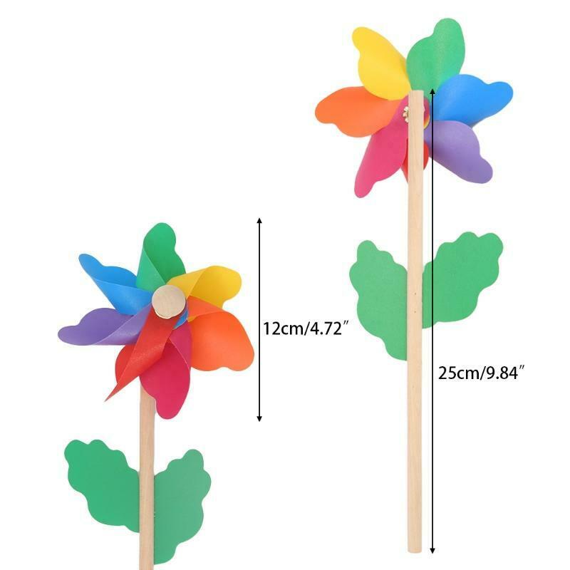 Wood Windmill Wind Spinner Pinwheels Home Garden Yard Decoration Kids Toys New