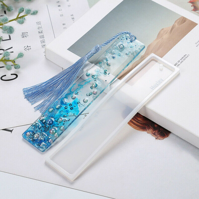 DIY Rectangular Bookmark Silicone Molds Jewelry Making Crystal Epoxy UV R.l8