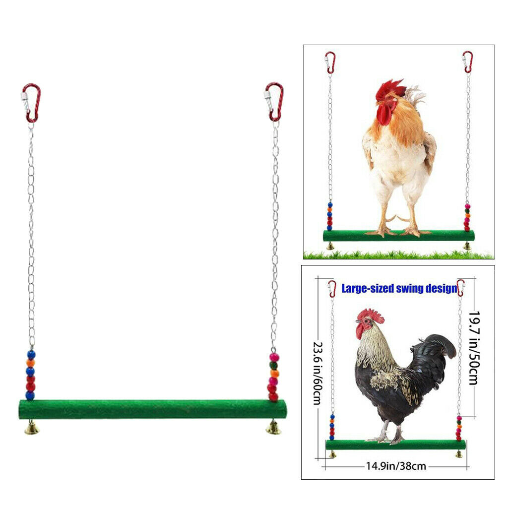 Chicken Swing Wooden Birds Perch Stand Chicken Large Birds Finches Budgie A