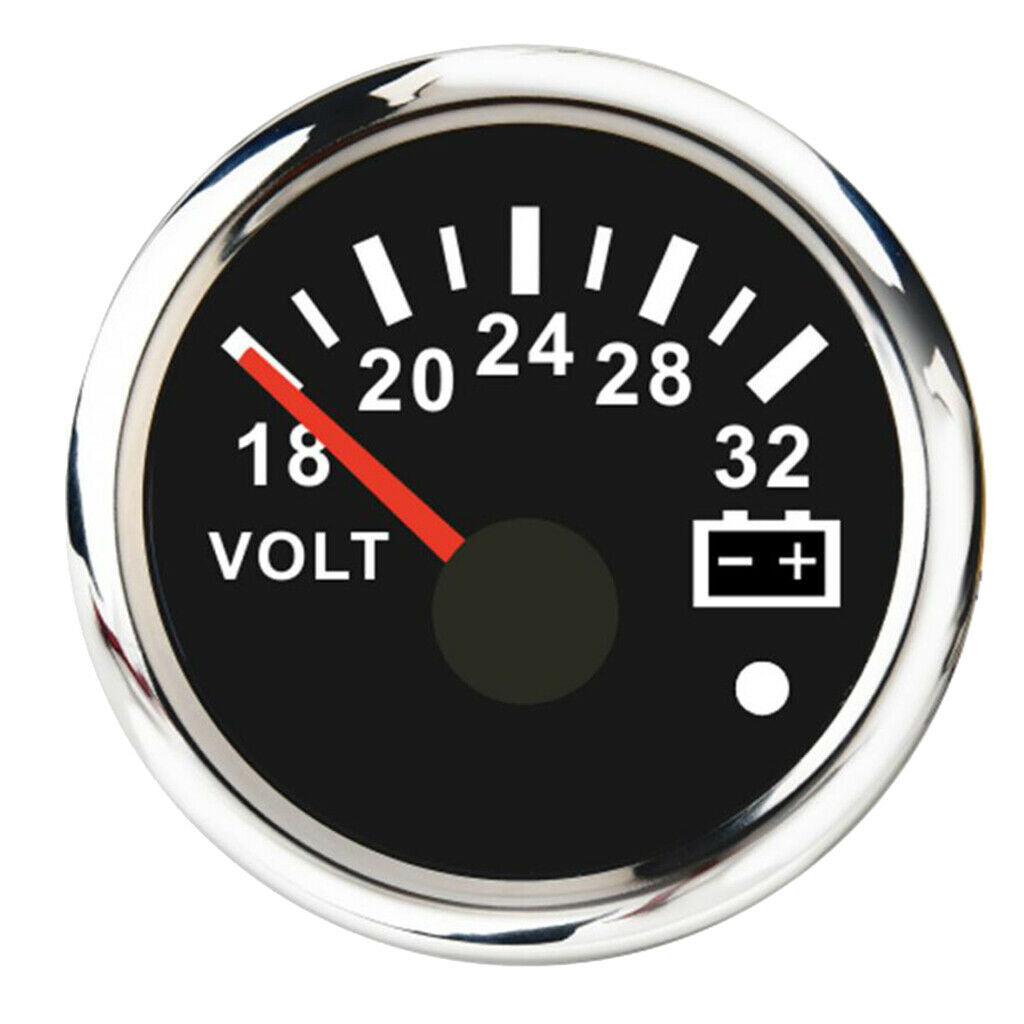 52mm Black Anti-fog Round Panel Digital LED Voltmeter Gauge for Boat Yacht