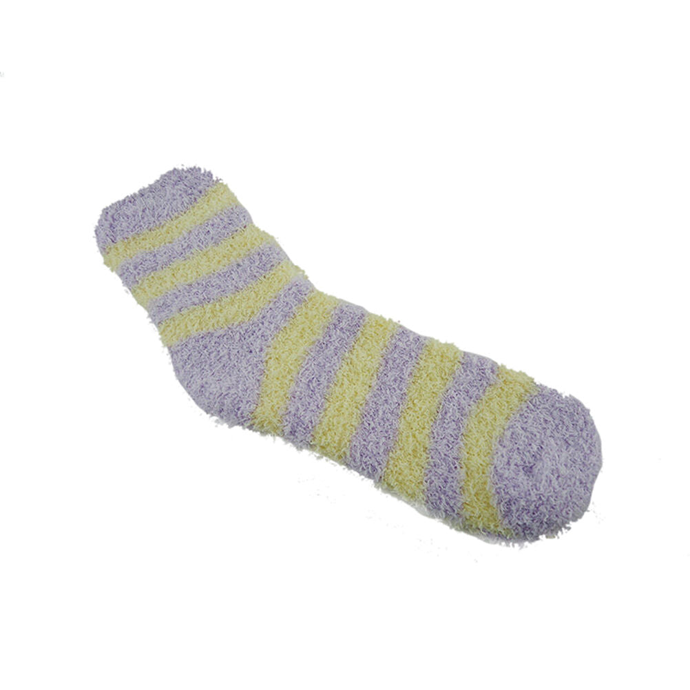Women Girls Winter Bed Socks Solid Fluffy Warm Soft Thick Home Candy Color WBDA
