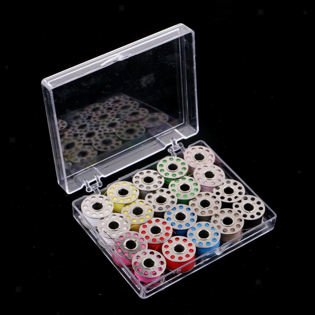 20pcs Practical Cotton Sewing Machine Thread And Bobbins with Plastic Case