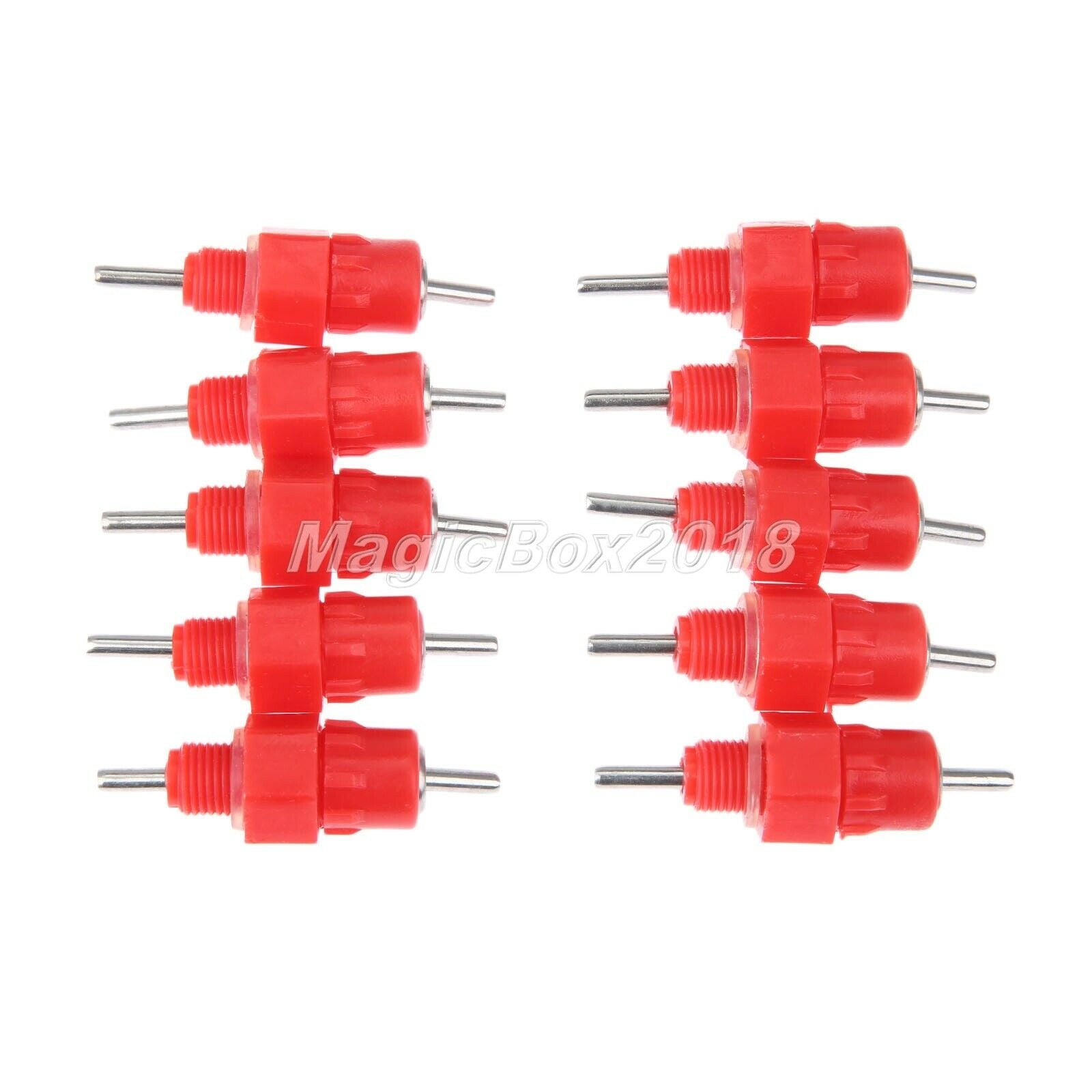 Automatic Red Poultry Drinker Dispenser Chicken Water Nipple Spring Type 10 PCS