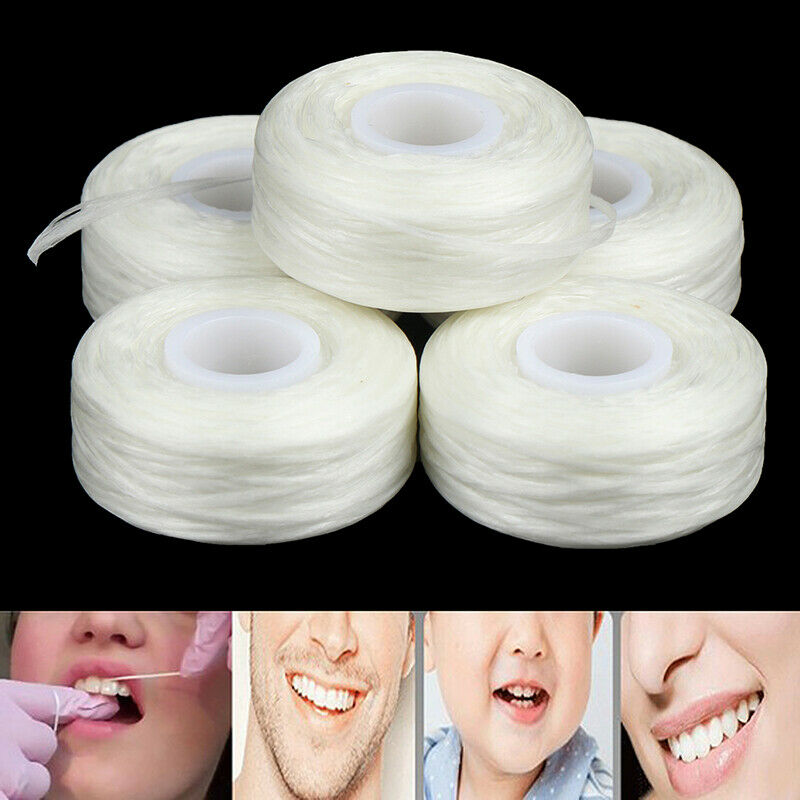 5Roll 50m Dental Flosser Oral Hygiene Floss Teeth Cleaning Mint flavor To.l8