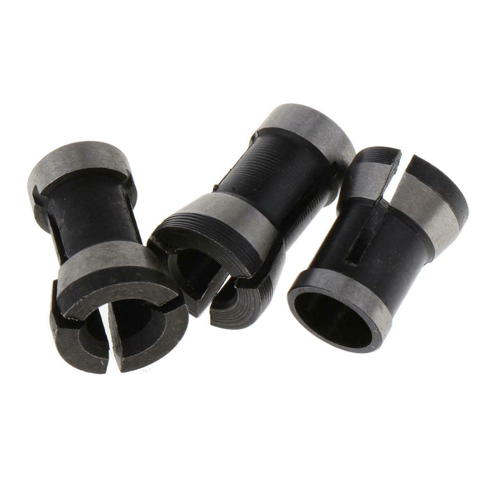3pcs Steel Collet Chuck Milling Collet Adapter Chuck Head Carving 6/6.35/8mm