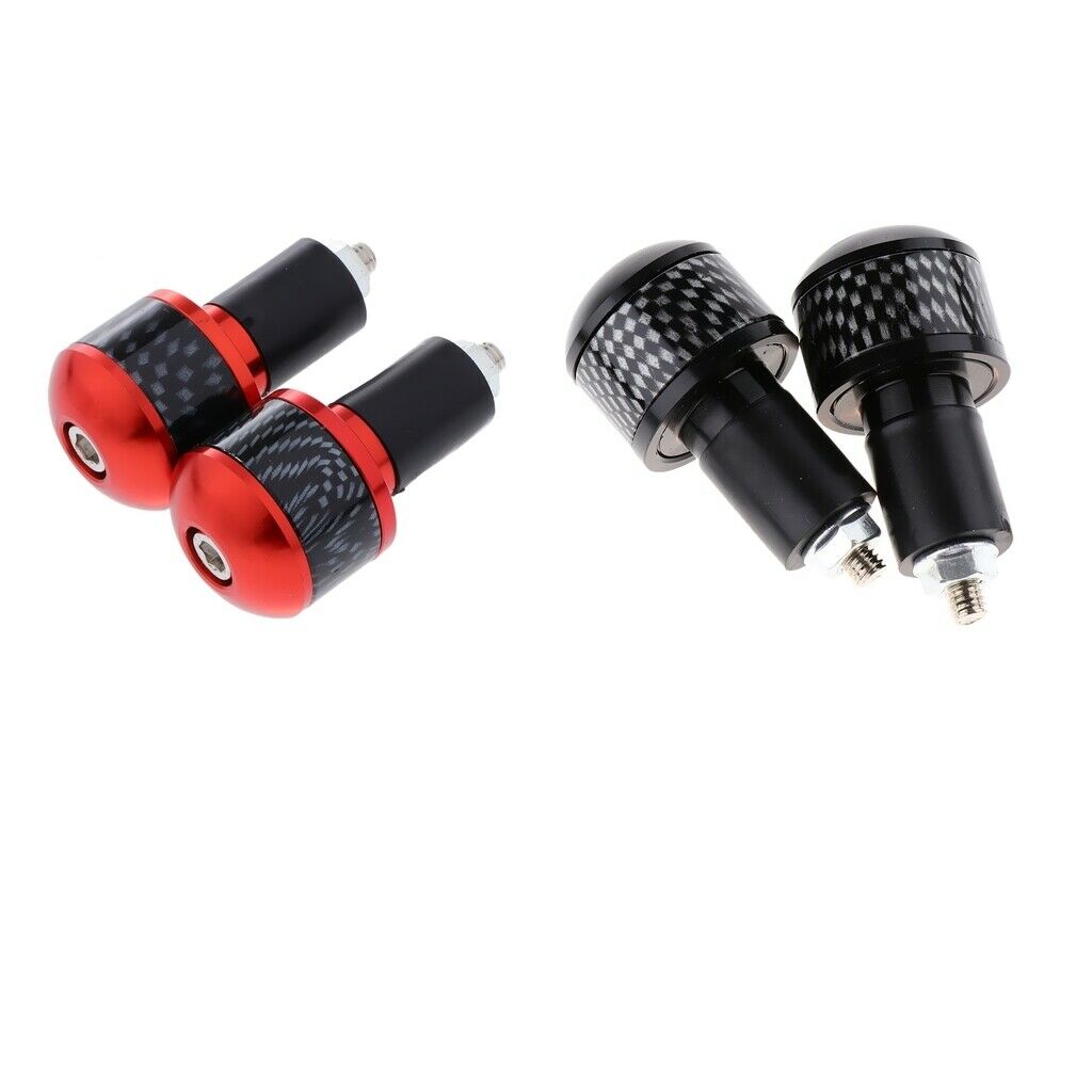 2 Pairs Motorcycle Handlebar End   Plugs for 22mm Hand Bar Black+Orange