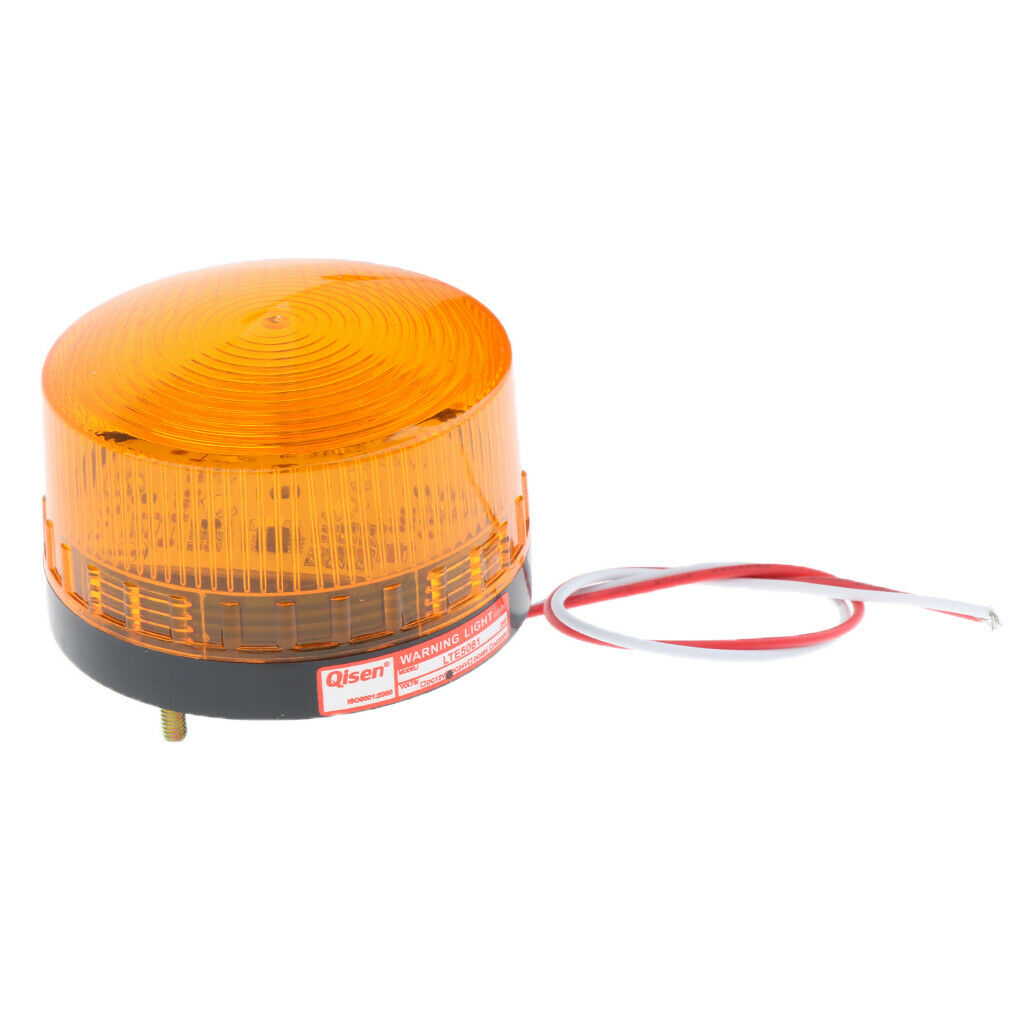 24V Industry Stroboscopic / Always-on Warning Light Round Beacon Lamp Yellow