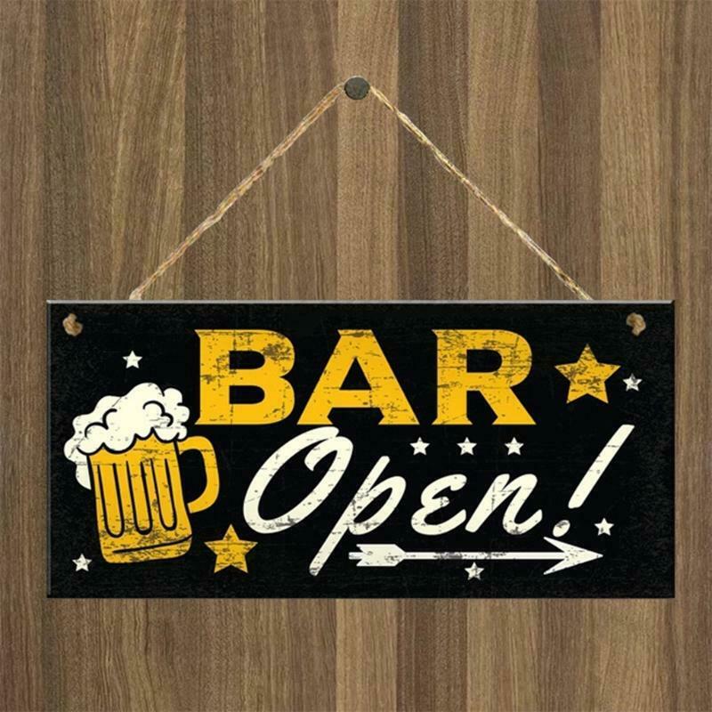 Wooden Sign Listing Bar Decoration Wooden Front Door Hanger Decor Entryway Wall