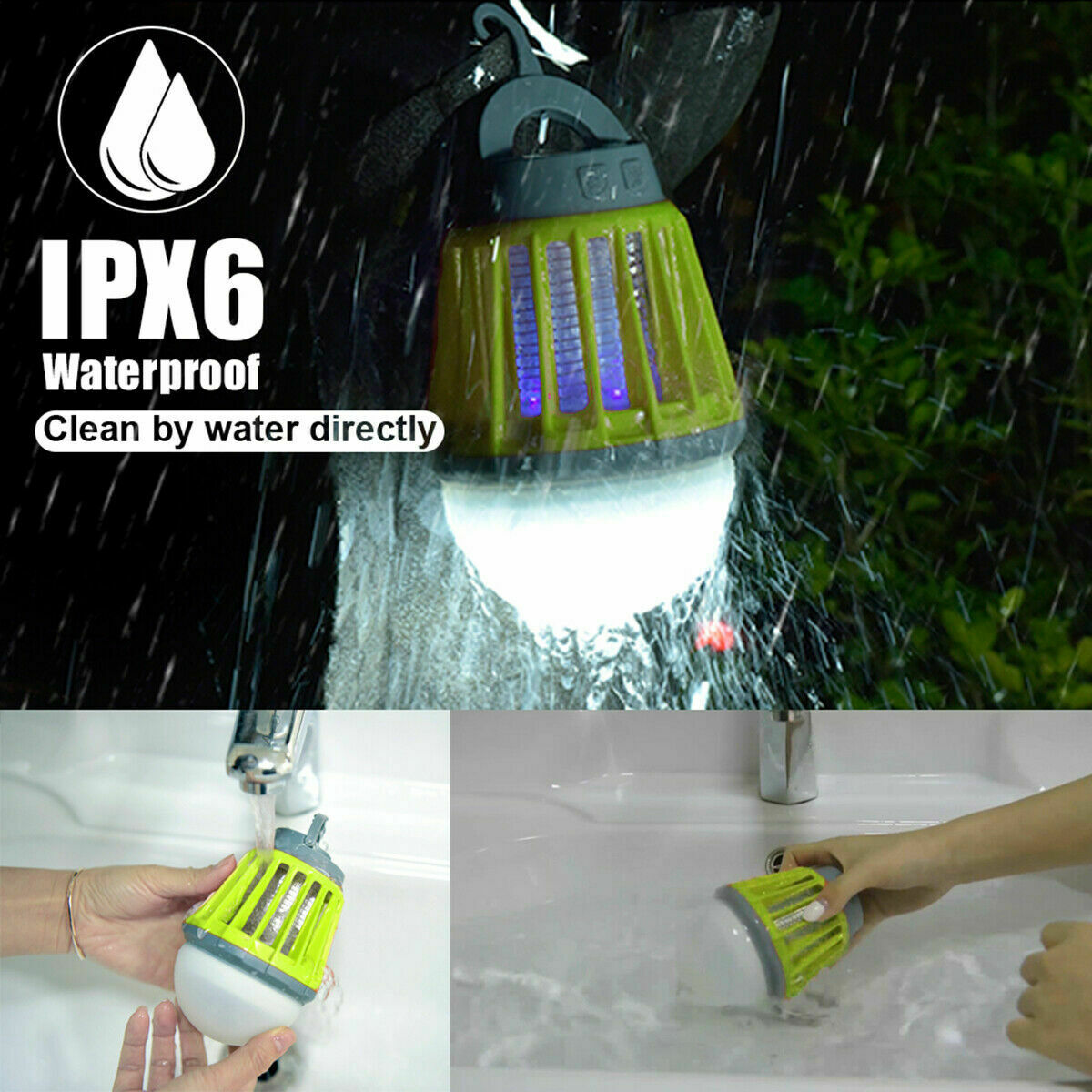Bug Zapper Light Bulb Mosquito Insect Killer Lantern Outdoor Waterproof LED Lamp