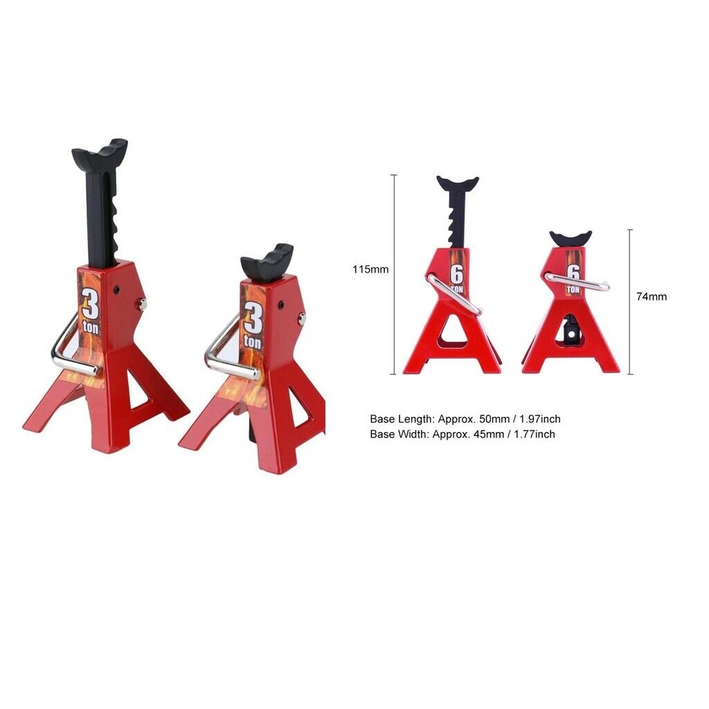 2x Metal 6T & 3T Lifting Jack Stand RC Car SCX10 D90 D110 RC4WD Accs Parts