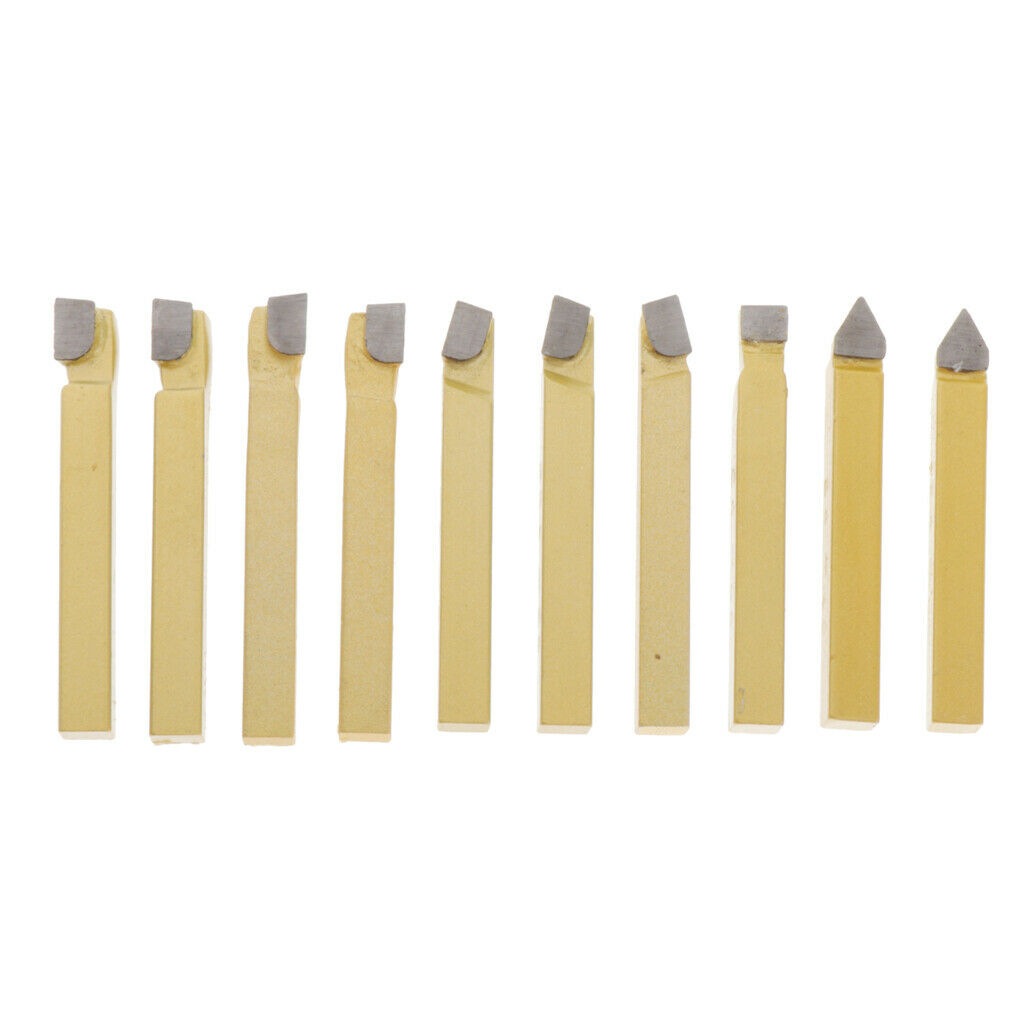 10Pieces Carbide Tip Tipped Bit Set Tools for CNC Lathe Turning Tool A