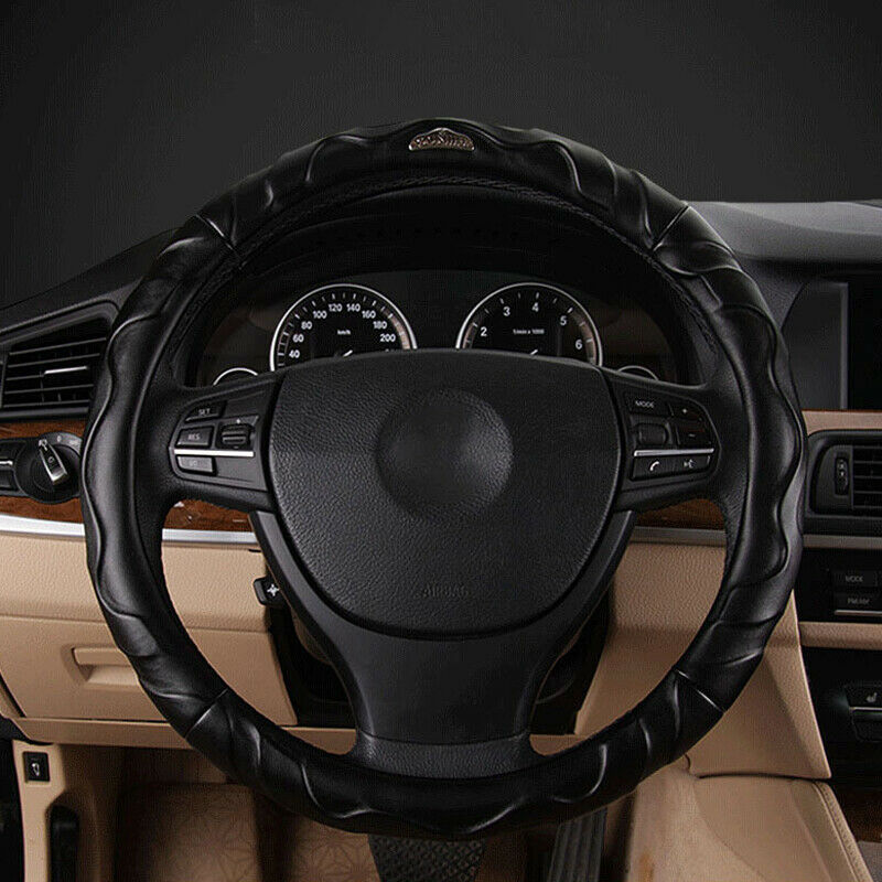 38CM Car Steering Wheel Cover PU Leather Non-slip fit for BMW Buick Chevrolet